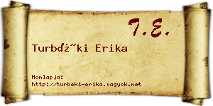 Turbéki Erika névjegykártya